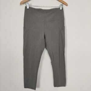 Head Women's Cropped Athletic Leggings With Pockets Size M Gray Performance Wear